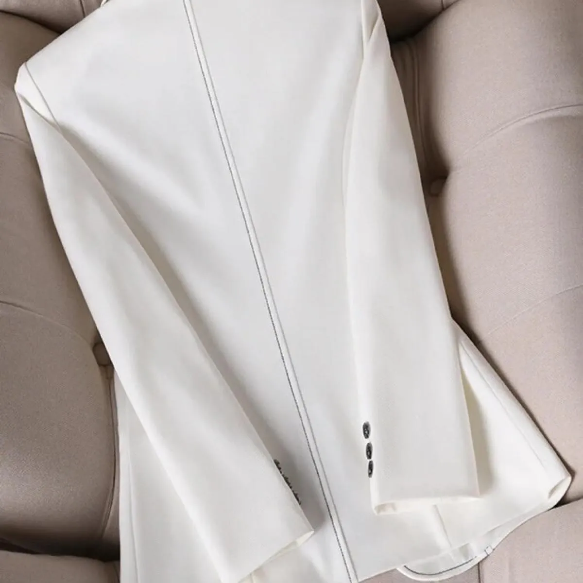Xfpv Giacca da donna a maniche lunghe casual in tinta unita con intaglio e temperamento sottile Moda Nuova marea Primavera Autun