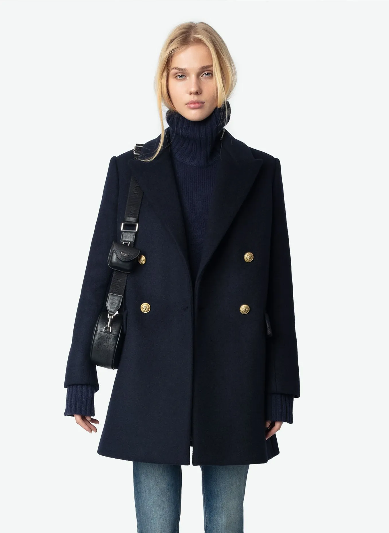  ZADIG&VOLTAIRE   MIEW - Cappotto lunghezza media in lana mélange Constant | Blu