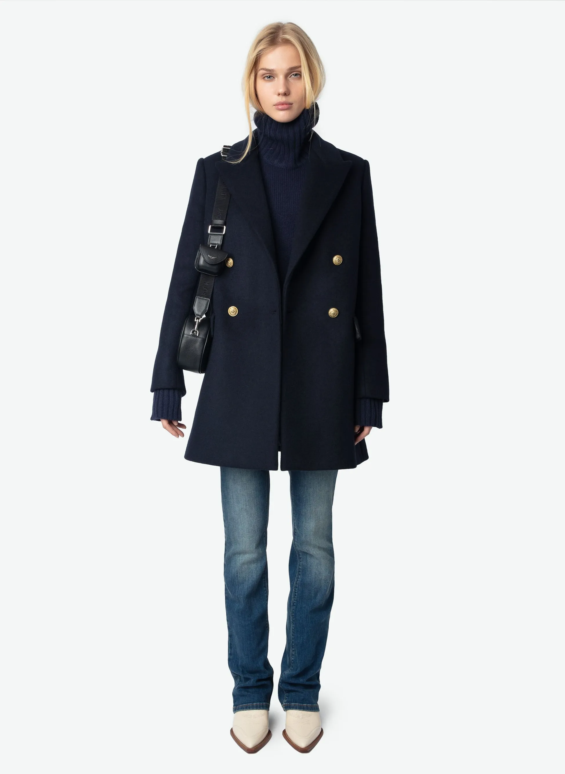  ZADIG&VOLTAIRE   MIEW - Cappotto lunghezza media in lana mélange Constant | Blu