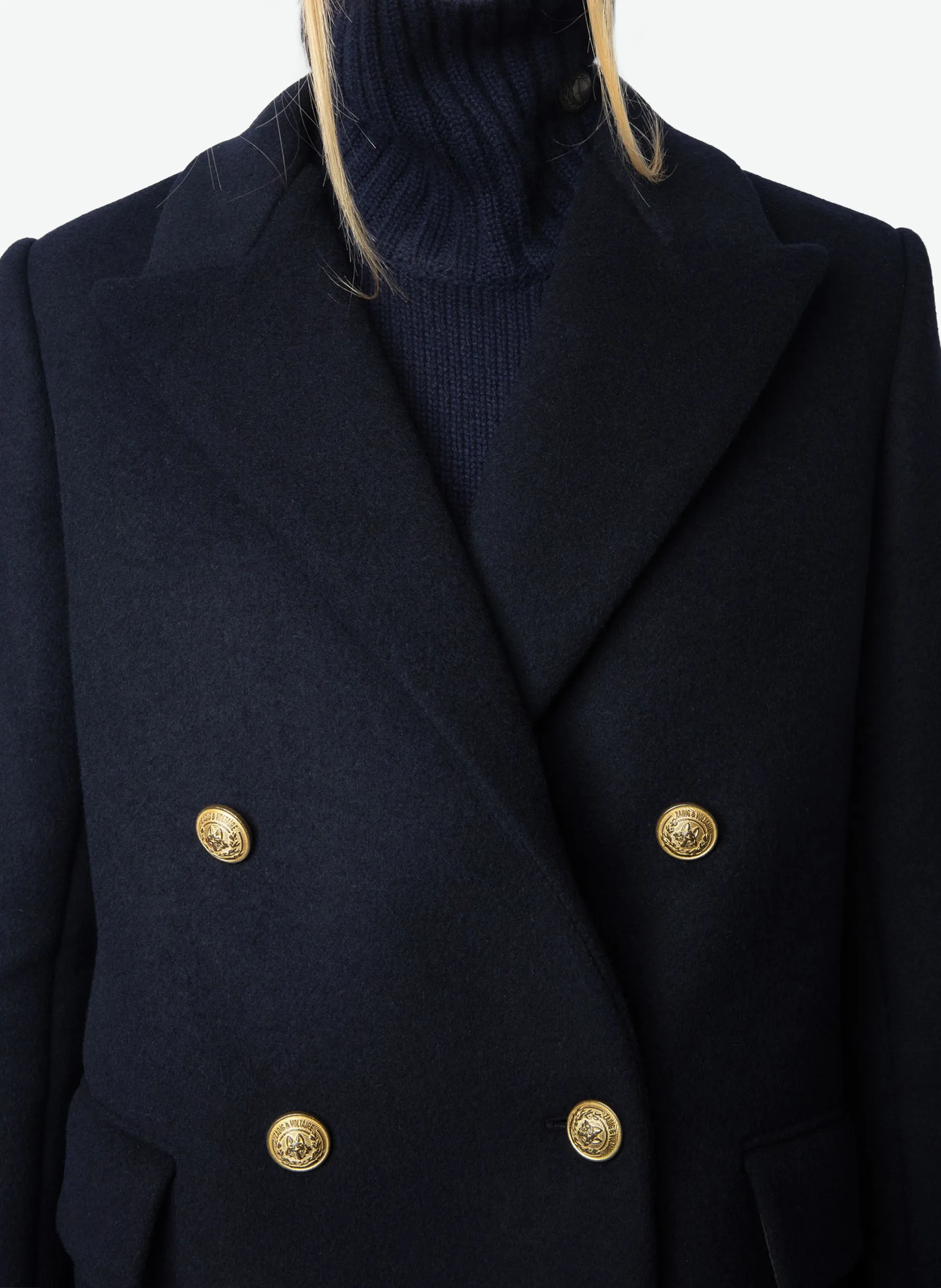  ZADIG&VOLTAIRE   MIEW - Cappotto lunghezza media in lana mélange Constant | Blu