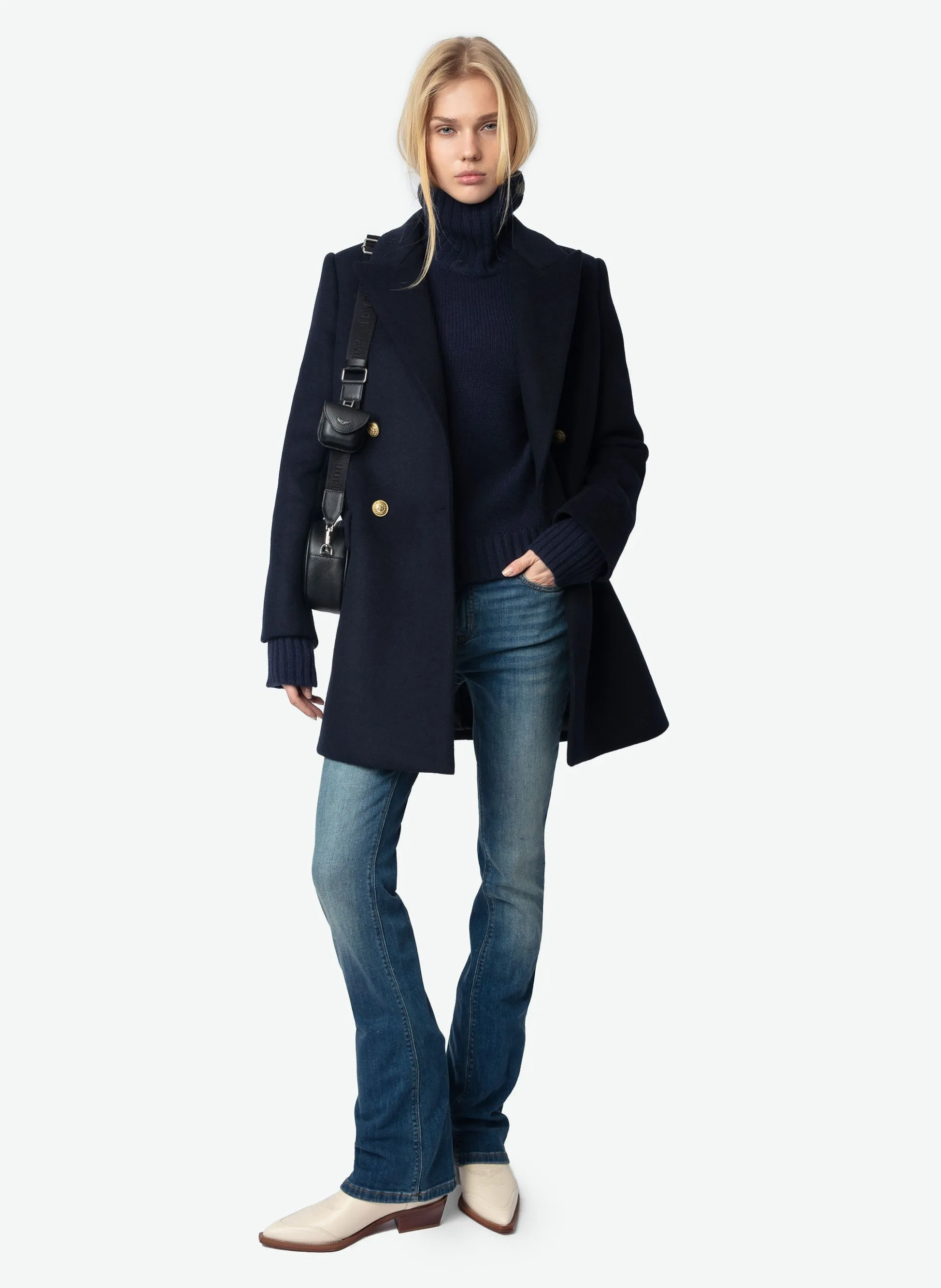  ZADIG&VOLTAIRE   MIEW - Cappotto lunghezza media in lana mélange Constant | Blu