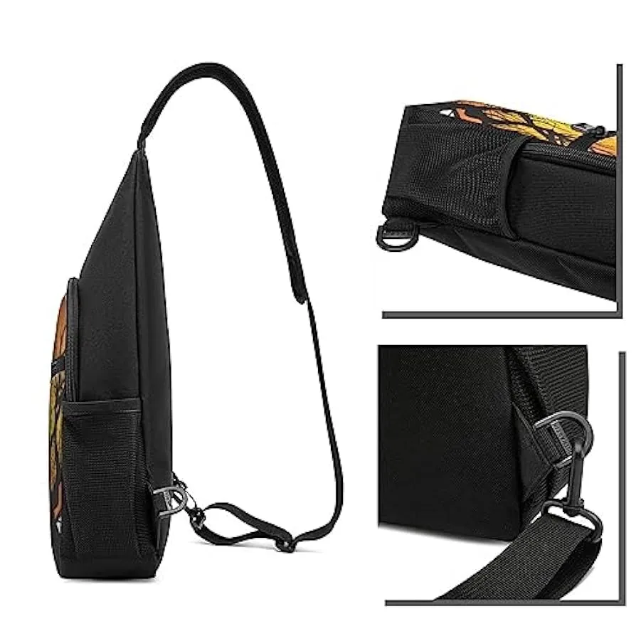 Zaino con stampa zucca di Halloween, unisex, borsa a tracolla, Nero , Taglia unica 201996461