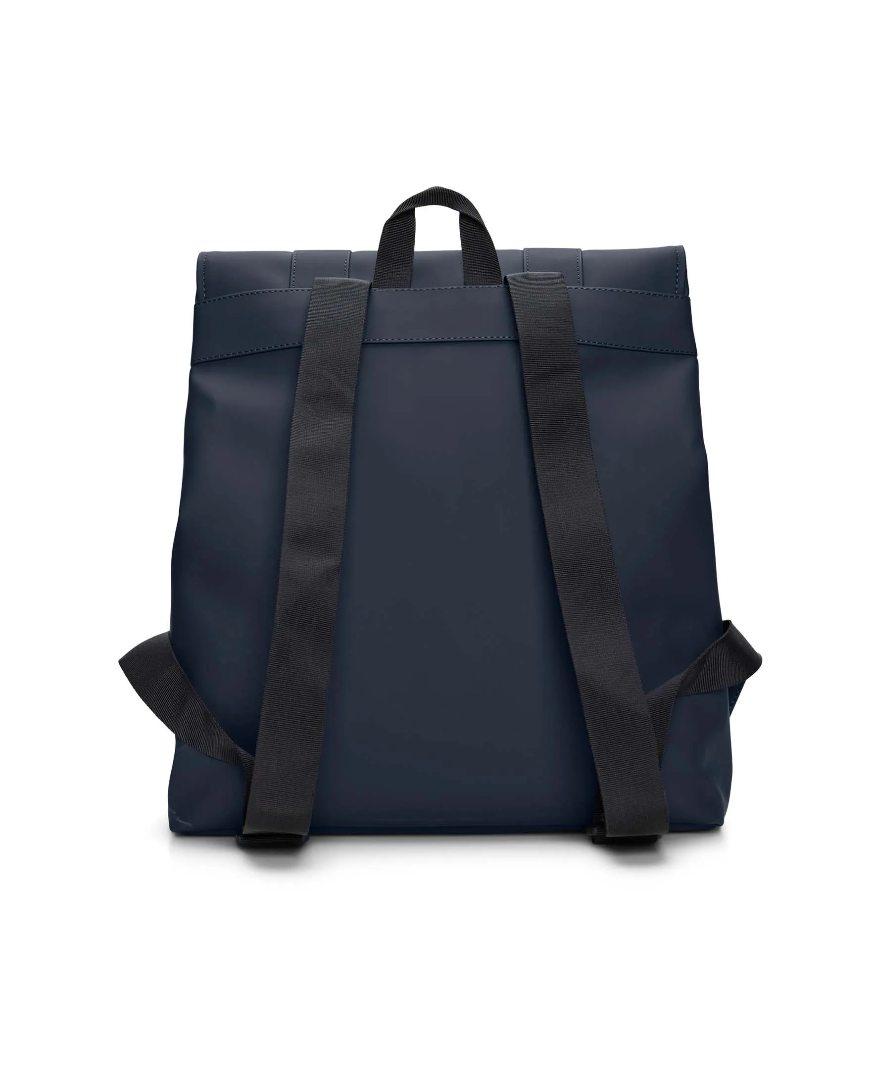 Zaino Msn Bag blu in tessuto tecnico impermeabile effetto gommato con doppia chiusura a cartella con moschettoni