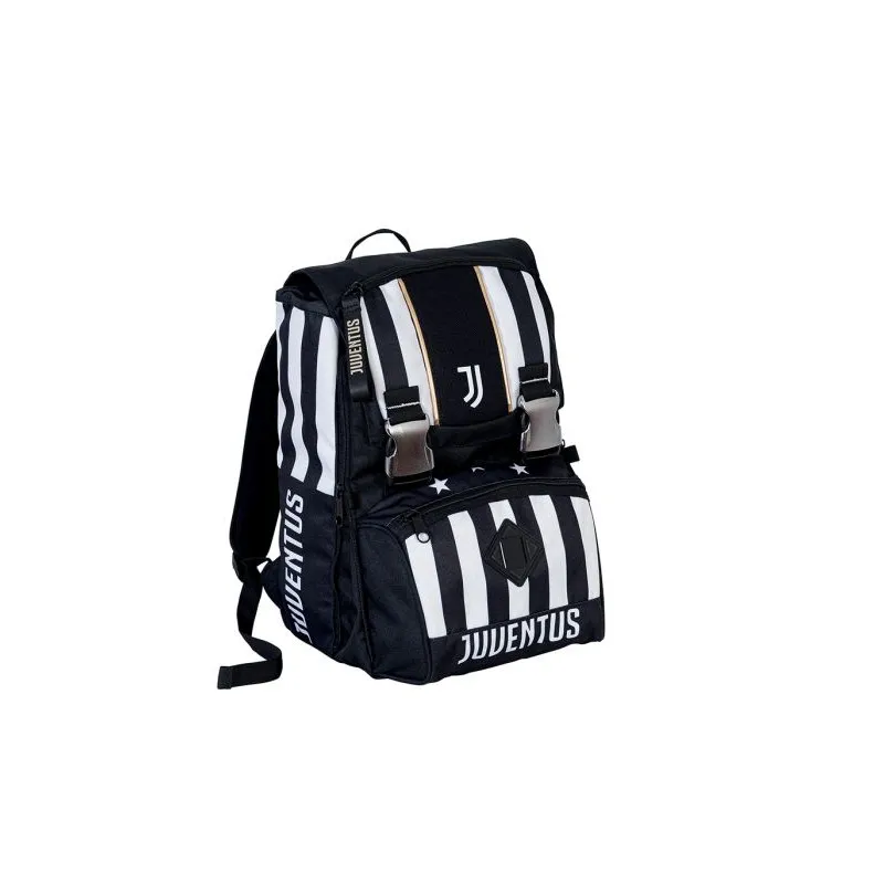 ZAINO SCUOLA ESTENSIBILE FC JUVENTUS 45X30X27CM ZAINO SDOPPIABILE + PALLONE CUOIO PRODOTTO UFFICIALE DA SEVEN ITALY