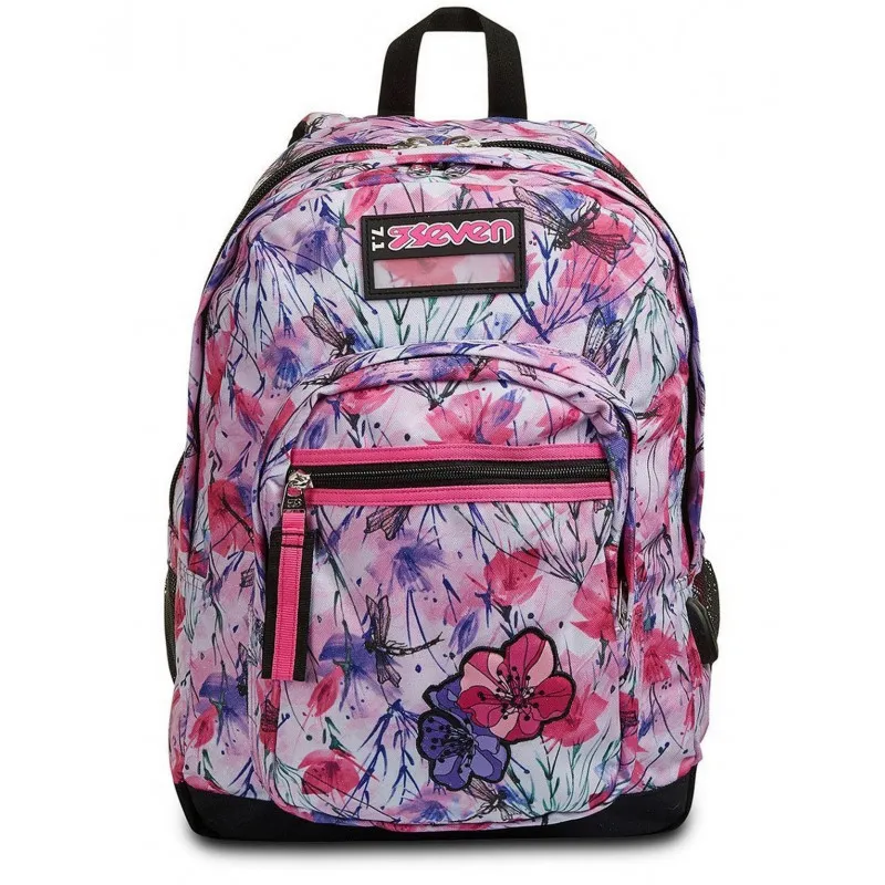 ZAINO SEVEN FREETHINK GIRL ZAINO SCUOLA ORGANIZZATO 45X33X22CM 2 ZIP 2 TASCHE C/ ZIP +USB PLUG SEVEN ITALY GARANZ.4 ANNI