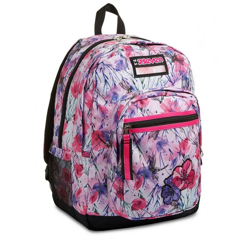 ZAINO SEVEN FREETHINK GIRL ZAINO SCUOLA ORGANIZZATO 45X33X22CM 2 ZIP 2 TASCHE C/ ZIP +USB PLUG SEVEN ITALY GARANZ.4 ANNI