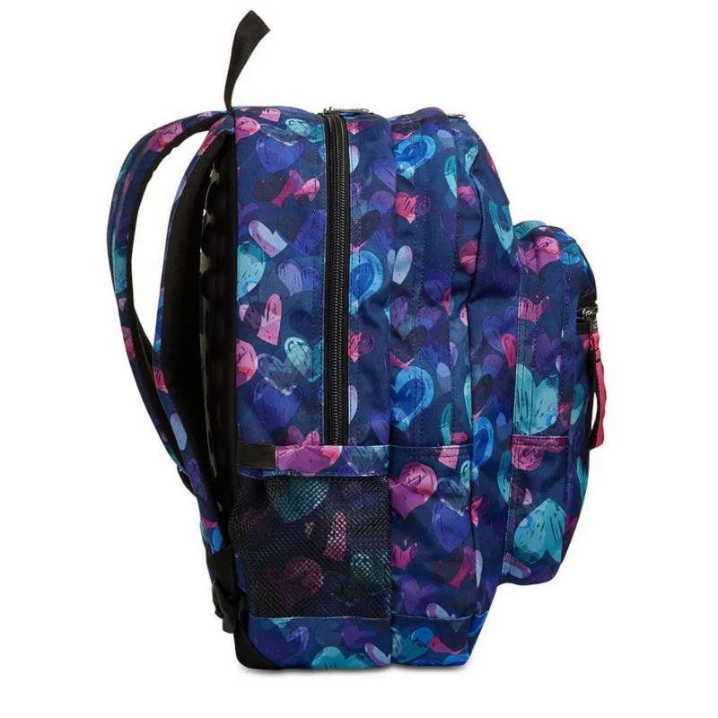 ZAINO SEVEN FREETHINK GIRL ZAINO SCUOLA ORGANIZZATO CUORICINI COLOR 44X33X20CM 2 ZIP +USB PLUG SEVEN ITALY GARANZ.4 ANNI