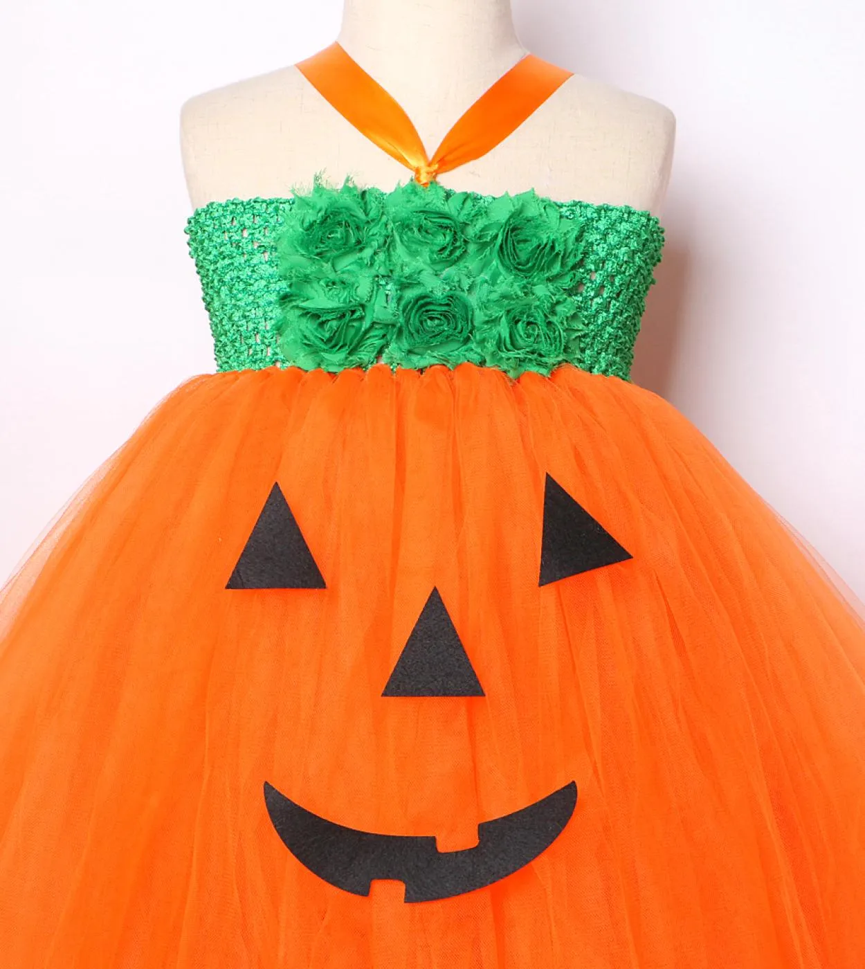 Zucca Strega Costume di Halloween Per Ragazze Abito Lungo Tutu Per Bambini Abiti Cosplay Abiti Principessa Abiti Fantasia Con Ha