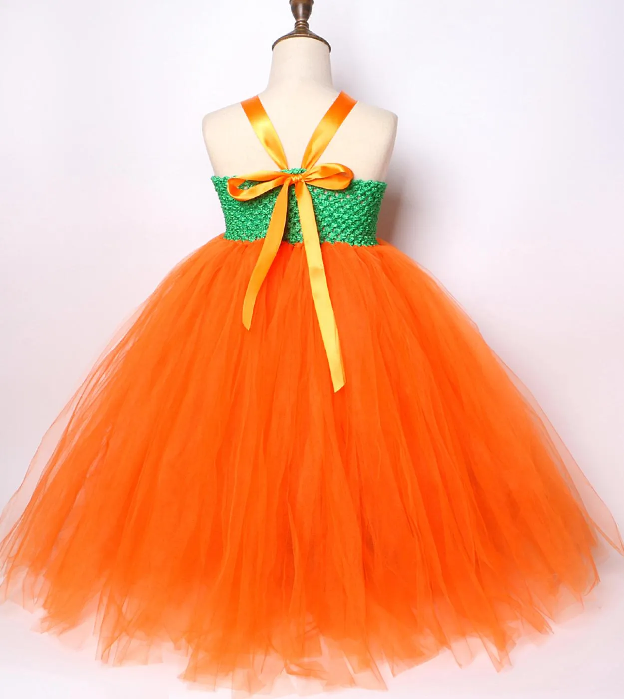 Zucca Strega Costume di Halloween Per Ragazze Abito Lungo Tutu Per Bambini Abiti Cosplay Abiti Principessa Abiti Fantasia Con Ha